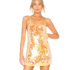 Revolve NBD Slip Dress in Gold Champagne - NWT